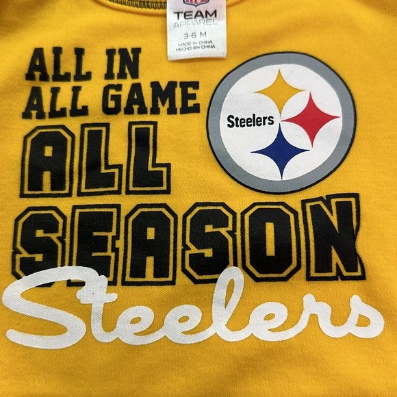 NFL Team Apparel Graphic Onsie All In All Game All Season Steelers 3-6 months - Picture 3 of 4